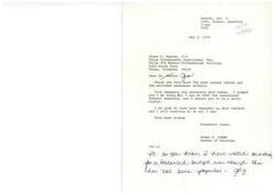 ["The document includes a letter from Dr. James C. Mayoza to Congressman James R. Jones expressing concern about federal spending and taxes. Dr. Mayoza requests a reply regarding his sentiments on the matter. The document also discusses the power struggle between conservative voters and a liberal, spendthrift Congress, highlighting the need for a more fiscally responsible government. It suggests that organized lobbying and potential tax rebellion may be necessary to bring about change in government spending policies."]