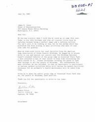 ["Debbie Pitts writes a letter to James R. Jones expressing concern over the Oklahoma National Guard's planned takeover of the group camp at Greenleaf State Park, which is important for asthmatic children. She asks for reconsideration to allow the public to keep the camp, which they have paid for. The American Lung Association of Green Country Oklahoma also urges parents to act quickly and contact legislators to prevent the takeover."]