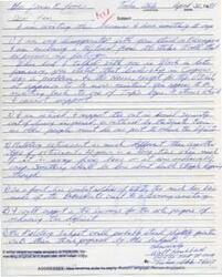 ["The letter is expressing disappointment with the addressee's stance on Nicaragua and the support for cuts in Social Security. The writer also discusses concerns about military retirement, the President's visit to a cemetery in Germany, and suggests a tax increase to reduce the deficit. Additionally, the writer believes that the military budget could withstand more cuts. The letter ends with a request for a reply in triplicate."]