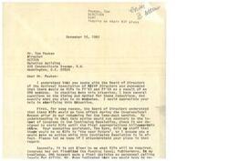 ["Correspondence between Congressman James R. Jones and representatives of ACTION regarding ACTION's plan to reduce its workforce over the in FY '83 and FY '84"]