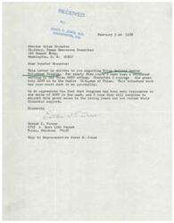 ["Letter from Tulsa, OK, resident and constituent of Congressman James R. Jones, Ms. Esther I. Turner, to Senator Allen Cranston - also copied to Congressman James R. Jones - regarding a proposed budget cut for the Retired Senior Volunteer Program"]
