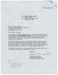 ["Letter from the Volunteer Coordinator at the Hissom Memorial Center, Ms. Gretchen Hannefield, to Congressman James R. Jones regarding a proposed budget cut for the Retired Senior Volunteer Program"]