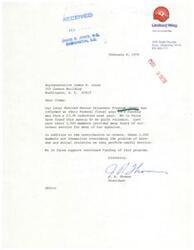 ["Letter from the President of Tulsa Area United Way, Mr. J. R. Thomas, to Congressman James R. Jones regarding a proposed budget cut for the Retired Senior Volunteer Program"]