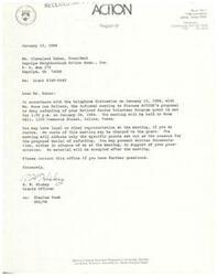 ["Letter from an ACTION Grants Officer, Mr. R. W. Hickey, to the President of the Sapulpa Neighborhood Action Association, Mr. Cleveland Baker, regarding their scheduled meeting to discus the termination of the Sapulpa NAA's ACTION Grant"]