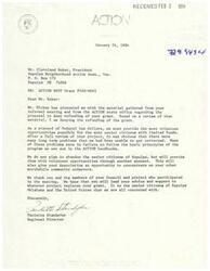 ["Letter from the Regional Director of ACTION Region VI, Ms. Paulette Standefer, to the President of the Sapulpa Neighborhood Action Association, Mr. Cleveland Baker, informing the Sapulpa NAA that their ACTION grant has not been renewed"]