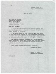 ["Letters from the Executive Director of the Tulsa State Fair, Mr. John E. Elsner, and the Agricultural Manager of the Virginia State Fair, Mr. George A. Morrow, to Missouri Congressman Jerry Litton regarding the Farm Sumit held by Congressman Litton; Congressman Jones was copied on Mr. Elsner's letter"]