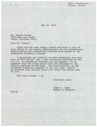 ["Letter from Mr. Donald Tinker, Tulsa, OK, resident and constituent of Congressman James R. Jones, to Congressman James R. Jones and enclosed letter to the Deputy Administrator of the United States Agricultural Stabilization and Conservation Service regarding federal regulations effecting the beekeeping profession"]