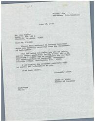 ["Correspondence regarding a request for 22 United States Department of Agriculture Farmers Bulletins made by Chouteau, Ok, resident and constituent of Congressman James R. Jones, Mr. Joe Fuller"]