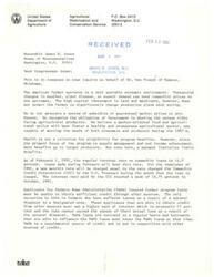 ["Correspondence between Congressman James R. Jones, a constituent - Mr. Don L. French, Ramona, OK, resident - and the Deputy Administrator of Program Planning and Development for the USDA, Mr. Edward Hews, regarding farm programs"]