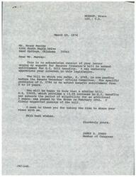 ["Bruce Murray writes to Congressman James R. Jones urging support for Senator Cranston's bill to extend G.I. Bill benefits. Murray, a navy veteran, shares his personal experience and highlights the importance of extending entitlement for educational benefits. Congressman Jones acknowledges Murray's letter and assures him of his support for the bill, emphasizing the benefits it would provide for veterans like Murray. Murray urges Congressman Jones to vote for the passage of the bill, emphasizing its importance for veterans and the country as a whole."]