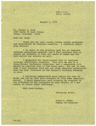 ["The document is a response to a letter from veterans urging for extension and improvement of veterans benefits. The author expresses support for improving veterans assistance programs and mentions supporting a bill to increase veterans educational benefits. The author assures that veterans legislation will be considered with the best interests of veterans in mind. The author appreciates the letter and asks for the response to be shared with other signatories."]
