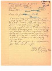 ["The document is a plea for full funding on Title I of the Urban Indians and Improvement Act (PL 94-437) in Tulsa, Oklahoma. The author mentions that there are Indian families in the neighborhood in need of eye glasses, dental, and medical treatment but lack personal resources to take care of these needs. The author expresses gratitude for the time and concern shown by the recipient."]