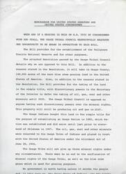 ["The Osage Tribal Council is opposed to Bill H.R. 5592, which aims to establish the Tallgrass Carl Albert Prairie National Reserve, as it would take away valuable grazing land and mineral rights owned by the tribe. They argue that the land was purchased by the Osage Nation in fee simple title and should not be subject to the discretionary powers of the Secretary of the Interior. The tribe is requesting the opportunity to be heard in opposition to the bill and is asking for support from United States Senators and Congressmen to defeat it."]