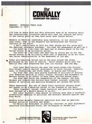 ["Connally expresses concerns about the lack of American leadership and conviction in the international arena. He criticizes the Carter Administration for its perceived weakness and lack of resolve, which he believes has emboldened anti-American forces. Connally highlights Soviet involvement in installing Marxist governments and funding terrorist movements around the world. He also criticizes the Administration's handling of issues such as Zimbabwe Rhodesia and the SALT II treaty, questioning the effectiveness and security implications of the treaty. Overall, Connally advocates for a stronger, more assertive American foreign policy to counter the growing threats to the Free World."]
