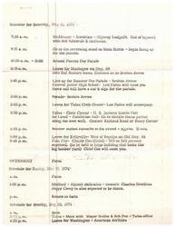 ["The schedule outlines Senator Bellmon's activities from May 9-18, 1974. It includes various events such as parades, meetings, receptions, and dinners in different locations such as McAlester, Tulsa, Shawnee, and Washington. The Senator is expected to attend various events, meet with different groups of people, and make remarks at some of the events."]