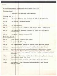 ["Senator Henry Bellmon had a busy week planned, with meetings and events in Washington, D.C., Tulsa, and Nowata. He had various appointments with government officials, congressional delegations, and nominations. He also attended a family reunion, receptions, and luncheons. The schedule included meetings regarding issues such as windfall profits, depletion allowance, and Chile. Senator Bellmon also had personal events to attend, such as a graduation and a cattle sale."]