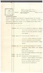 ["The memo provides Senator Henry Bellmon's schedule in Oklahoma from August 15 to August 19, including speaking engagements, industrial tours, whistle-stopping in various cities, office appointments, and a weather modification hearing in Lawton. It notes that last-minute changes may occur due to Senate business."]