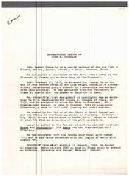 ["John B. Connally is a prominent lawyer and politician from Texas. He has served as Secretary of the Navy, Governor of Texas, and Secretary of the Treasury. He has also been involved in various business ventures and served on several boards and commissions. Connally was critically wounded during the assassination of President John F. Kennedy in 1963. He is married with three children and is a member of St. Luke's Methodist Church in Houston."]