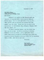 ["The letter is from Paula Unruh to David Walker, enclosing an article on John Connally for a course at Central State. Unruh also mentions that there will be an Oklahoma Committee announced soon and expresses support for presenting Connally as the best choice for the Republican Party in 1980. She offers further assistance and provides contact information for Connally's headquarters."]