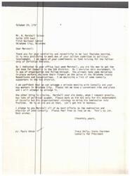 ["The letter is thanking Mr. Marshall Snipes for his support and involvement in political activities, specifically fundraising for the Fellowship of Christian Athletes. The sender believes Marshall is the right person to organize support for Connally in the 5th District and offers to arrange a meeting with Connally and key workers. The sender also encourages Marshall to enlist the support of his father and pledges their best efforts to help Connally secure the nomination and election."]
