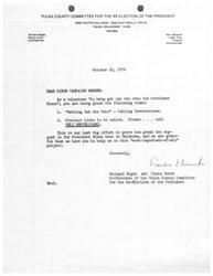 ["The Tulsa County Committee for the Re-Election of the President is reaching out to volunteers to help get out the vote for President Nixon. They are providing volunteers with calling instructions and precinct lists to call only Republicans. The committee is expressing gratitude for the volunteers' help in this important project."]