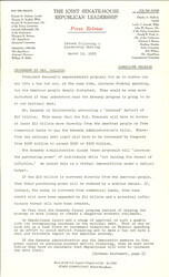 ["The official statement and press conference covers topics including the national debt, a debt limit increase, inflation, federal spending, the youth opportunities bill, Puerto Rico statehood"]