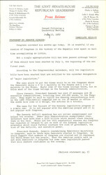 ["The official statement and press conference covers topics including the 1962 midterm elections, tax legislation, Medicare legislation, the farm bill, the federal budget, the foreign aid bill, and the National Republican Citizens Committee"]