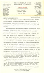 ["The official statement and press conference covers topics including President Kennedy's foreign policy, nuclear test ban negotiations, the Sino-Soviet split, a possible railroad strike"]