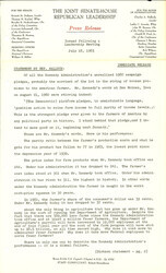["The official statement and press conference covers topics including farm policy, unemployment, civil rights legislation, the March on Washington for Jobs and Freedom, the 1964 presidential election"]