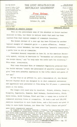 ["The official statement and press conference covers topics including the Cold War, U.S. relations with communist nations, farm policy, civil rights legislation, tax reform legislation, foreign aid, the marigold as the national flower"]
