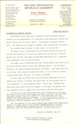["The official statement and press conference covers topics including U.S. - Soviet trade, the federal payroll, the New Hampshire primary, the federal pay raise, and civil rights legislation"]