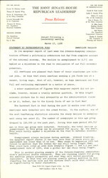 ["The official statement and press conference covers topics including unemployment, the Vietnam War draft, federal spending, educational aid, aid to the aged, People's Republic of China policy"]