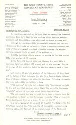 ["The official statement and press conference covers topics including the Vietnam War, federal spending, civil rights legislation, and the 1964 presidential campaign"]