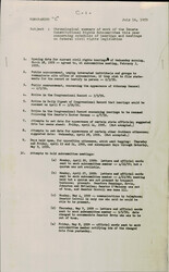 ["Memorandum C Chronological Summary Of The Senate Constitutional Rights Subcommittee's Efforts This Year To Advance Federal Civil Rights Legislation, Including Public Hearings, Scheduling Challenges, And The Eventual Vote To Report A Clean Bill (s. 2391). It Highlights The Complex Process Of Addressing Civil Rights In A Divided Legislative Environment."]