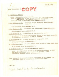 ["Summary Of Legislation Proposals To Amend The Commission On Civil Rights;s.499, S.942, S.955, S.957, S.958, S.959, S.960 Detailing Equal Opportunity In Government Contracts, Interference With Court Orders In Desegregation Cases, Federal Election Records Retention, School Assistance In Desegregation Areas, Education Of Armed Forces Children In Closed School Areas, Extension Of The Civil Rights Commission"]