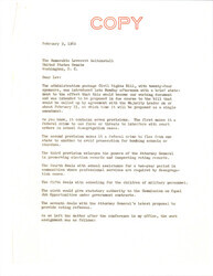 ["Duplicate Of A Letter To Senator Saltonstall With A Summary Of The Civil Rights Bill With Work Assignments."]