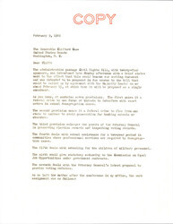 ["Duplicate Of A Letter To Senator Case With A Summary Of The Civil Rights Bill With Work Assignments."]