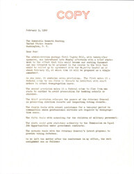 ["Duplicate Of A Letter To Senator Keating With A Summary Of The Civil Rights Bill With Work Assignments."]