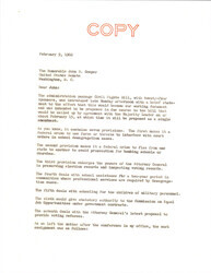 ["Duplicate Of A Letter To Senator Cooper With A Summary Of The Civil Rights Bill With Work Assignments."]