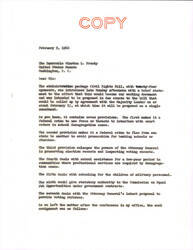 ["Duplicate Of A Letter To Senator Prouty With A Summary Of The Civil Rights Bill With Work Assignments."]