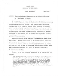 ["Constitutionality Of Legislation On The Subject Of Literacy As A Requirement For Voting."]