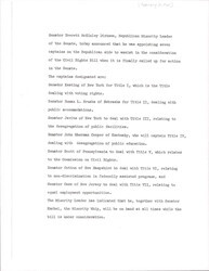 ["Press Release Draft Announcing Dirksen's Announcement Appointing Seven Republicans To Help Push The Civil Rights Bill When It Reaches The Senate."]