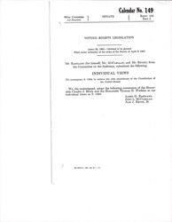 ["Statements Regarding Voting Rights Legislation Given By Judges Charles J. Bloch And Thomas H. Watkins On Their Views Of S.1564, Which Later Became The Voting Rights Act Of 1965."]