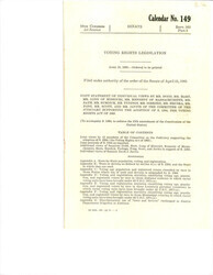 ["Joint Statement By 12 Members Of The Judiciary Committee Supporting The Adoption Of The Voting Rights Act Of 1965."]