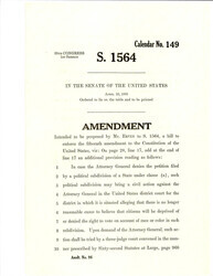 ["Amendment To S. 1564 In Cases Where An Attorney General Denies A Petition To A Political Subdivision Of A State To Bring A Civil Suit Against The Attorney General In The United States District Court, When There Is No Discrimination In Right To Vote, And Appeals Will Be Adjudicated By The Supreme Court."]