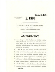 ["Amendment Proposed By Senator Ervin To Bill S. 1564, Later Known As The Voting Rights Act Of 1965. This Amendment Inserted Section 4. (a) Into The Bill."]