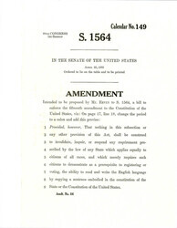 ["Additional Amendment  Proposed By Senator Ervin To S. 1564, Later Known As The Voting Rights Act Of 1965. This Amendment Changed The Language In Line 18 On Page 17."]