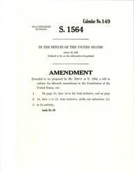 ["Additional Amendment Proposed By Senator Ervin To S. 1564 Striking Out Subsection (c) From Page 13."]