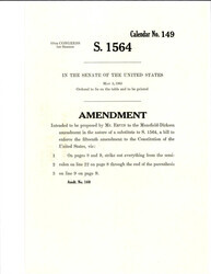 ["Amendment Proposed To The Mansfield - Dirksen Substitute Version Of S. 1564"]