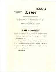 ["Amendment Proposed To The Mansfield - Dirksen Substitute Version Of S. 1564"]